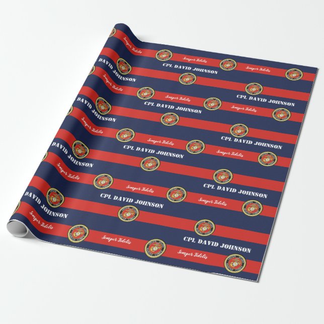 Personalisiertes Meereskorps Geschenkpapier (Ungerollt)