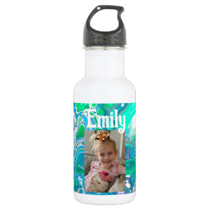Personalisiertes Meerglas Digitale Abstrakte Kunst Edelstahlflasche