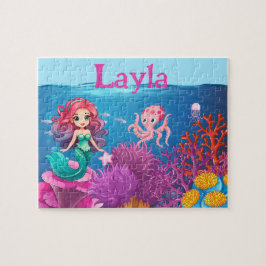 Personalisiertes Meerjungfrau-Kinder-Namen-Puzzle Puzzle