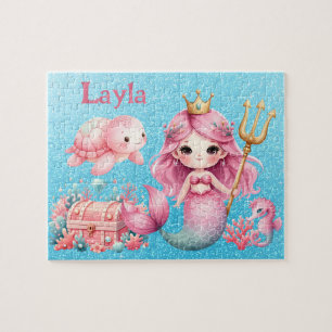 Personalisiertes Meerjungfrau-Kinder-Namen-Puzzle Puzzle