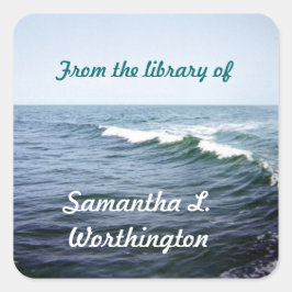 Personalisiertes Meerwasser Quadratischer Aufkleber