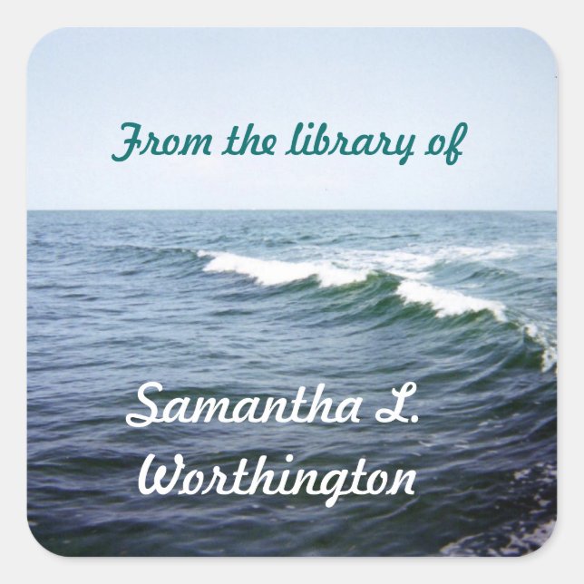 Personalisiertes Meerwasser Quadratischer Aufkleber (Vorderseite)