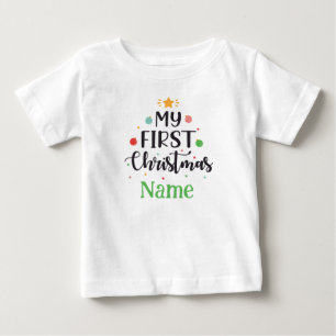 Personalisiertes Mein erstes Weihnachten Süßes Bab Baby T-shirt