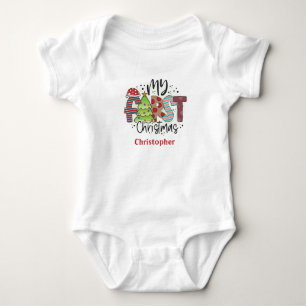Personalisiertes Mein erstes Weihnachtsgeschenk Baby Strampler