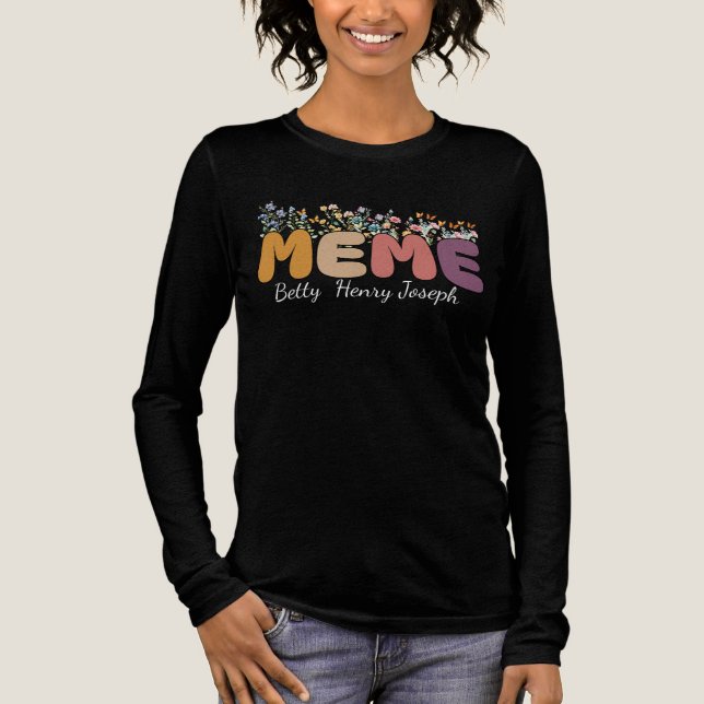 Personalisiertes Meme-Blumendesign  Tri-Blend Shirt (Vorderseite)