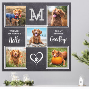 Personalisiertes Memorial Pet Loss Foto Collage Leinwanddruck