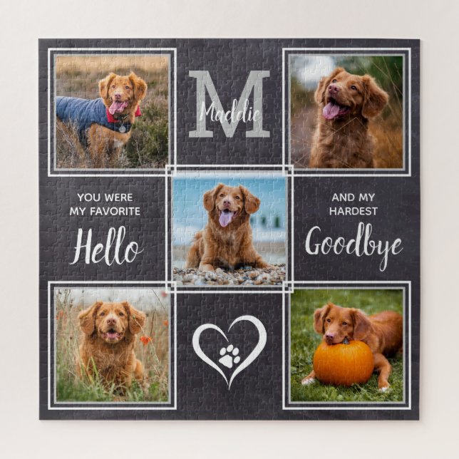 Personalisiertes Memorial Pet Loss Foto Collage Puzzle (Vertikal)