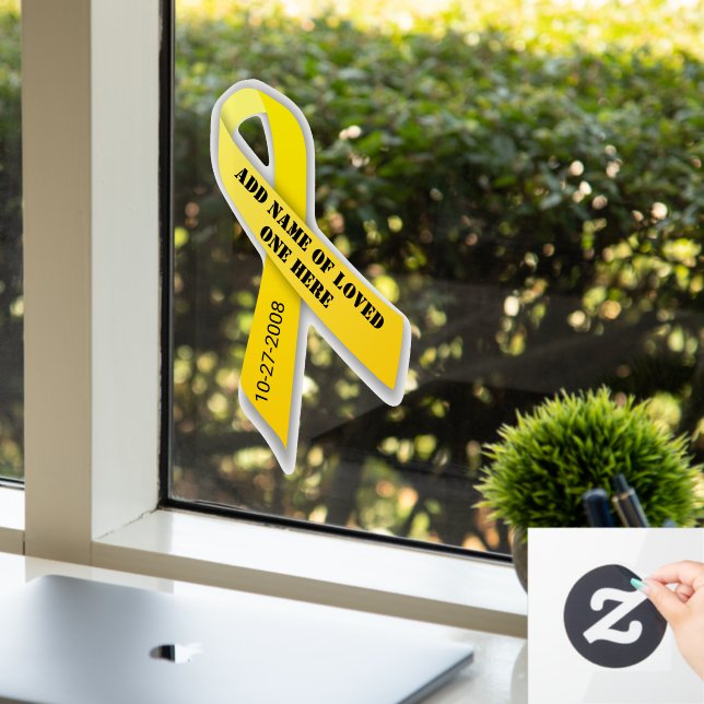 Personalisiertes Memorial Yellow Ribbon  Fensteraufkleber (Büro)
