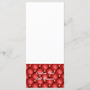 Personalisiertes Menü Rot und Golddiamanten Menükarte