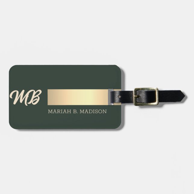 Personalisiertes Metall-Look-Script Gepäckanhänger (Vorderseite horizontal)