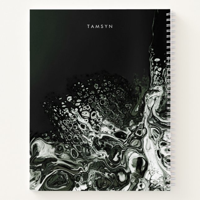 Personalisiertes Metallic Cover Minimalistisch Ske Notizbuch (Rückseite)