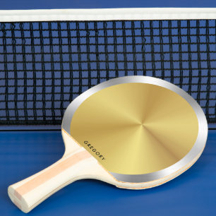 Personalisiertes metallisches Silber und Goldmonog Tischtennis Schläger