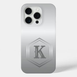 Personalisiertes Metallisches Silver Monogramm Case-Mate iPhone Hülle