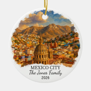 Personalisiertes Mexico City Keramik-Ornament, ind Keramik Ornament