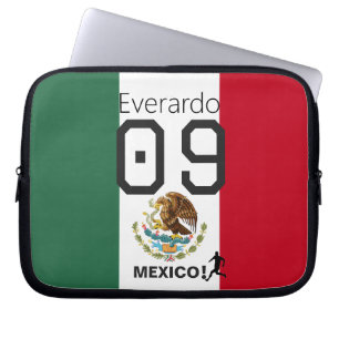 Personalisiertes Mexiko-Fußballtrikot im Fan-Stil Laptopschutzhülle