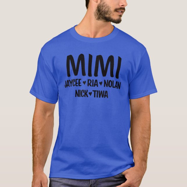 Personalisiertes Mimi mit Kindernamen T-Shirt (Vorderseite)
