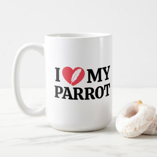 Personalisiertes Minimal Weiß Papagei Liebeszitat Kaffeetasse