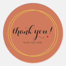 Personalisiertes Minimalistisch ThankSie Script Te Runder Aufkleber