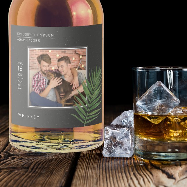 Personalisiertes Minimalistisches Black Tropical P Alkoholflaschenetikett (Von Creator hochgeladen)