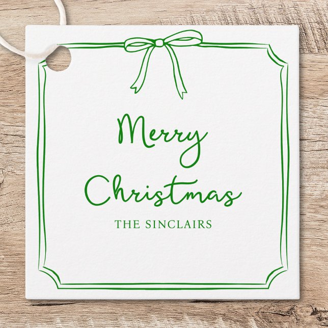 Personalisiertes Minimalistisches Bow Design Weihn Geschenkanhänger (Von Creator hochgeladen)