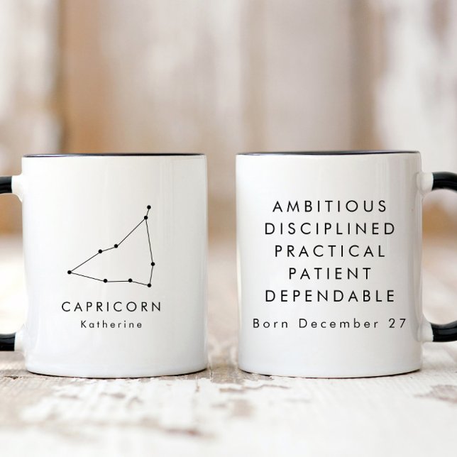 Personalisiertes Minimalistisches Capricorn Tasse (Von Creator hochgeladen)