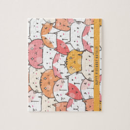 Personalisiertes Minimalistisches Cat Orange Puzzl Puzzle