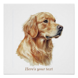 Personalisiertes minimalistisches Golden Retriever Poster