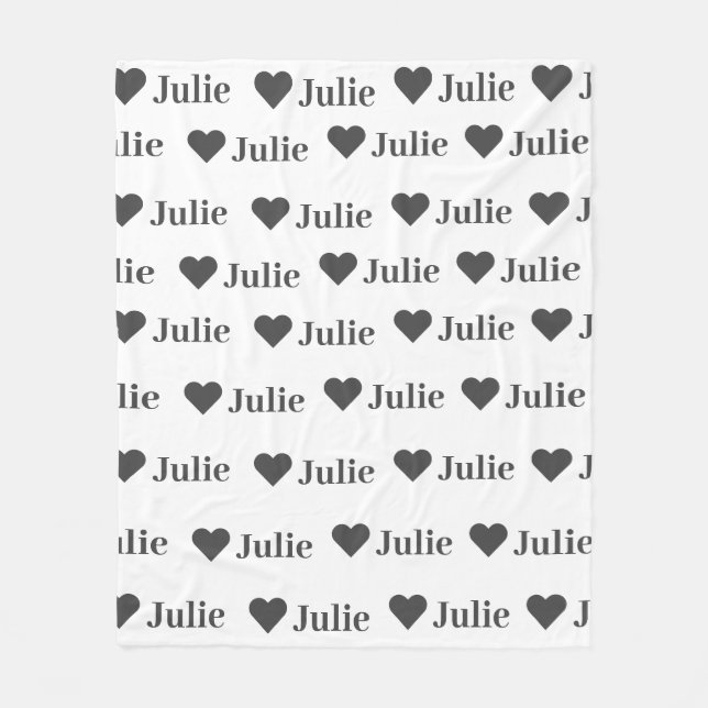 Personalisiertes Minimalistisches Herzblanket Fleecedecke (Vorderseite)