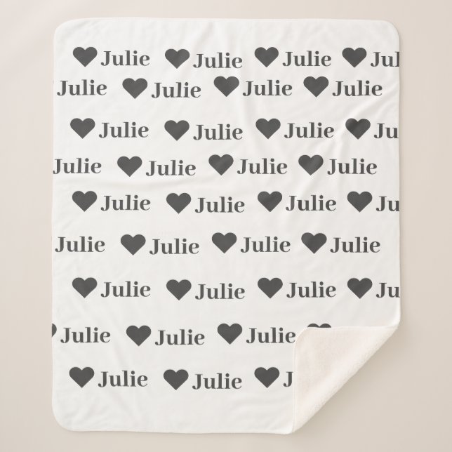 Personalisiertes Minimalistisches Herzblanket Sherpadecke (Vorderseite)