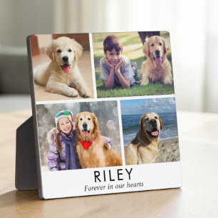 Personalisiertes minimalistisches Hunde-Gedenkfoto Fotoplatte