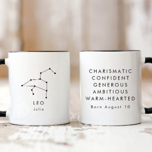Personalisiertes Minimalistisches Leo Zodiac-Zeich Tasse
