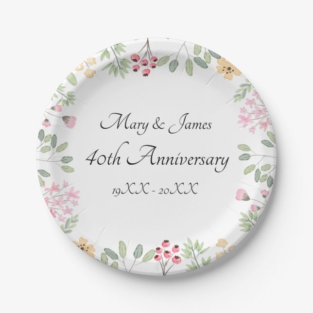 Personalisiertes Minimalistisches Party Pappteller (Vorderseite)