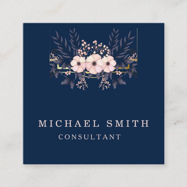 Personalisiertes Minimalistisches QR-Logo Quadratische Visitenkarte (Vorderseite)