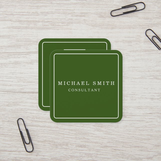 Personalisiertes Minimalistisches QR-Logo Quadratische Visitenkarte (Vorderseite/Rückseite Beispiel)