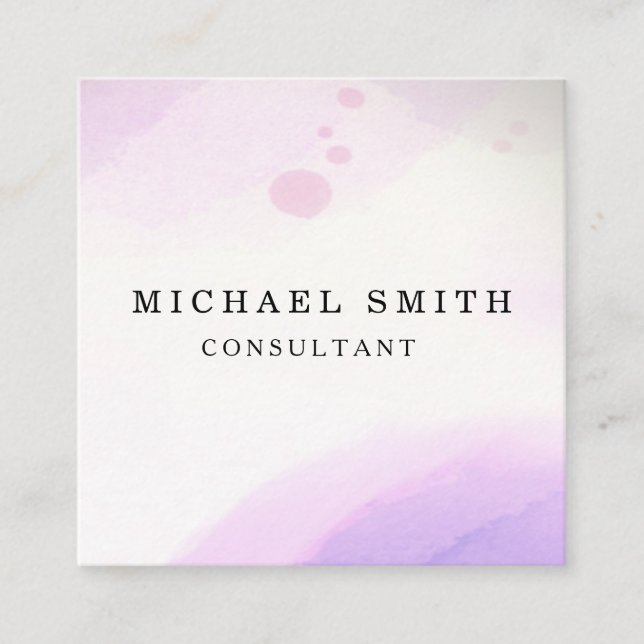 Personalisiertes Minimalistisches QR-Logo Quadratische Visitenkarte (Vorderseite)