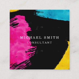 Personalisiertes Minimalistisches QR-Logo Quadratische Visitenkarte