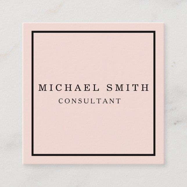 Personalisiertes Minimalistisches QR-Logo Quadratische Visitenkarte (Vorderseite)