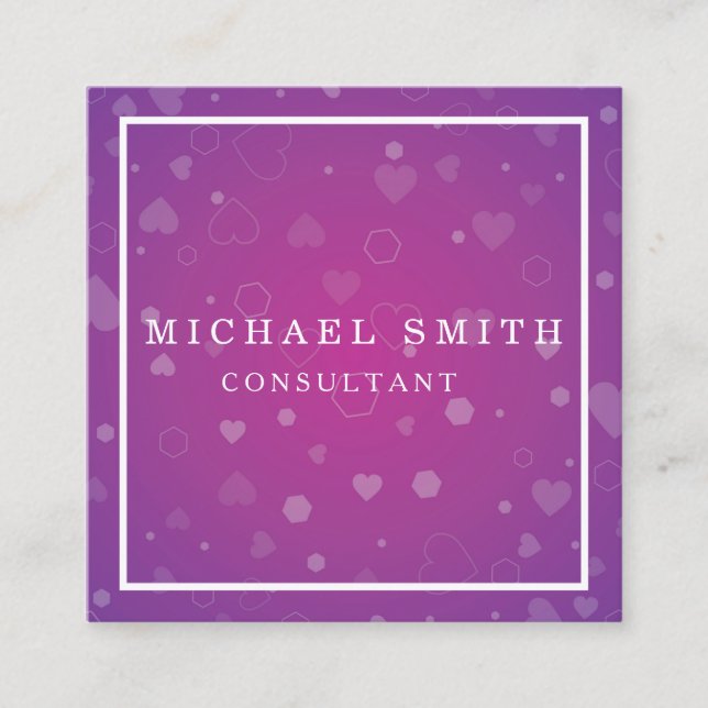 Personalisiertes Minimalistisches QR-Logo Quadratische Visitenkarte (Vorderseite)