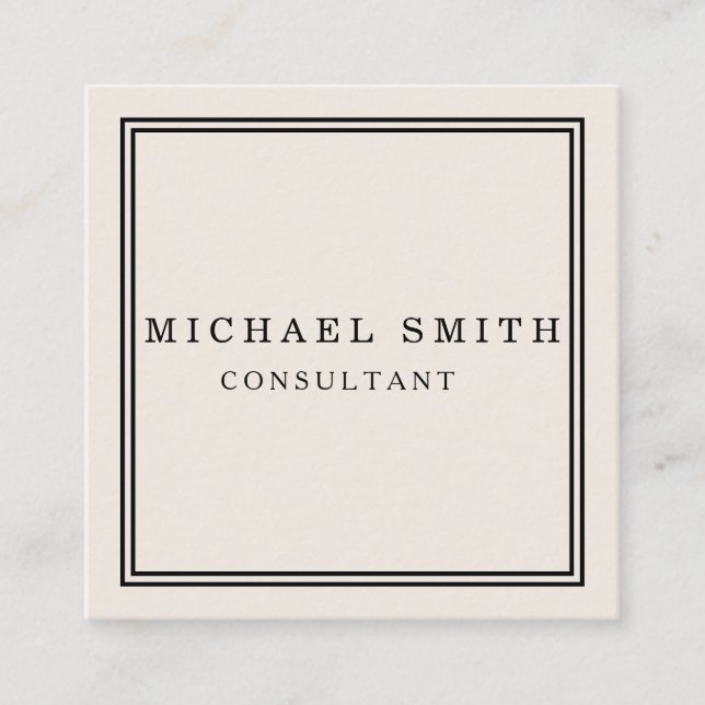 Personalisiertes Minimalistisches QR-Logo Quadratische Visitenkarte (Vorderseite)