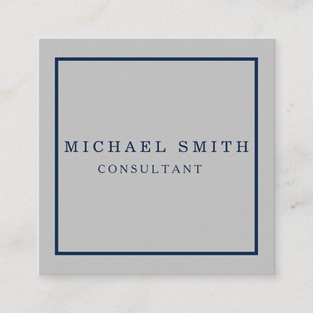 Personalisiertes Minimalistisches QR-Logo Quadratische Visitenkarte (Vorderseite)