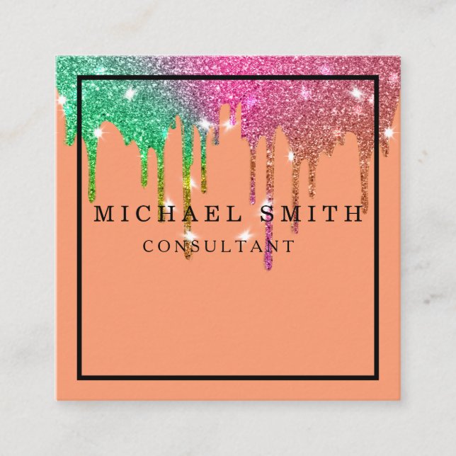 Personalisiertes Minimalistisches QR-Logo Quadratische Visitenkarte (Vorderseite)