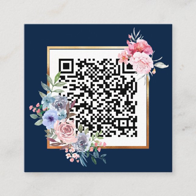 Personalisiertes Minimalistisches QR-Logo Quadratische Visitenkarte (Vorderseite)
