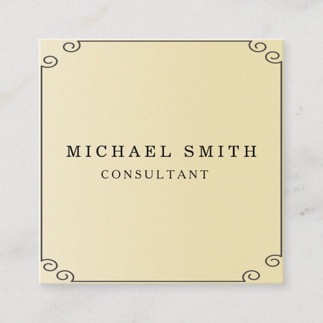 Personalisiertes Minimalistisches QR-Logo Quadratische Visitenkarte (Vorderseite)