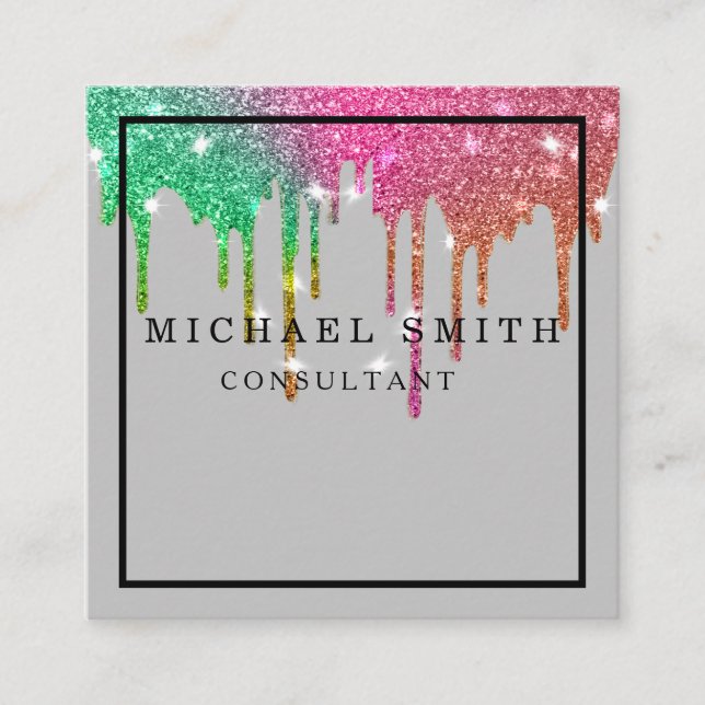 Personalisiertes Minimalistisches QR-Logo Quadratische Visitenkarte (Vorderseite)