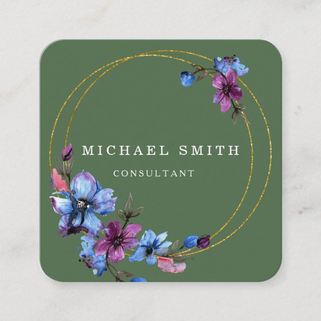 Personalisiertes Minimalistisches QR-Logo Quadratische Visitenkarte (Vorderseite)