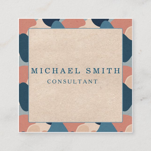 Personalisiertes Minimalistisches QR-Logo Quadratische Visitenkarte (Vorderseite)