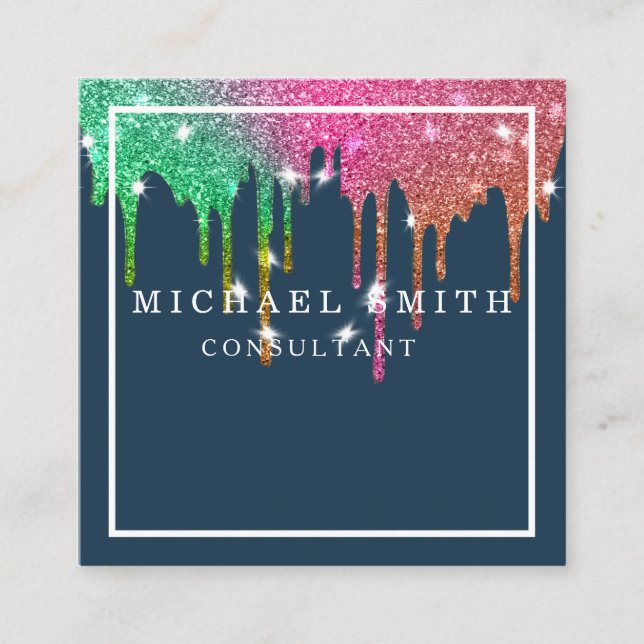 Personalisiertes Minimalistisches QR-Logo Quadratische Visitenkarte (Vorderseite)