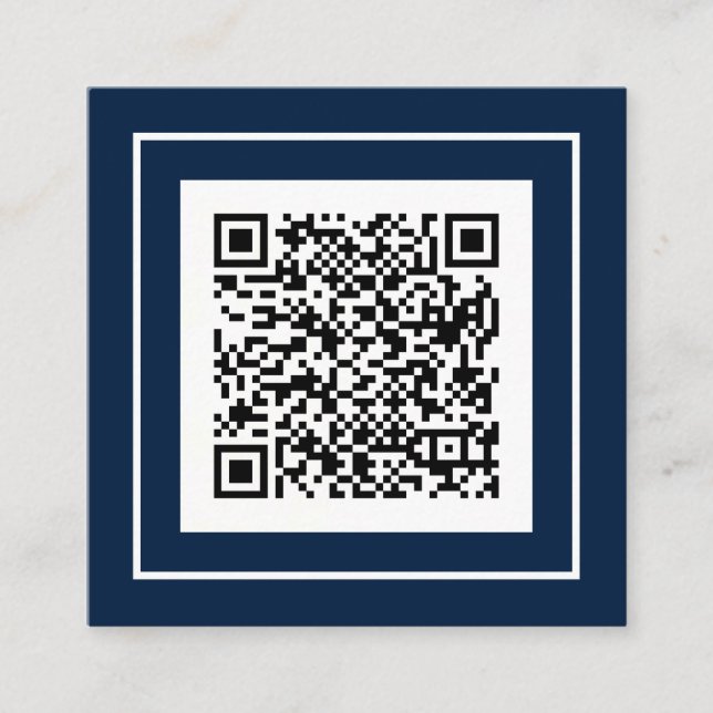 Personalisiertes Minimalistisches QR-Logo Quadratische Visitenkarte (Vorderseite)