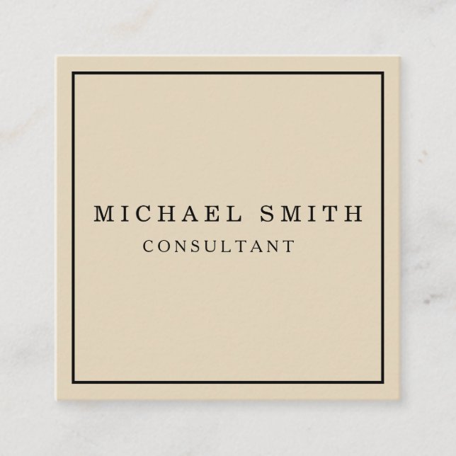 Personalisiertes Minimalistisches QR-Logo Quadratische Visitenkarte (Vorderseite)