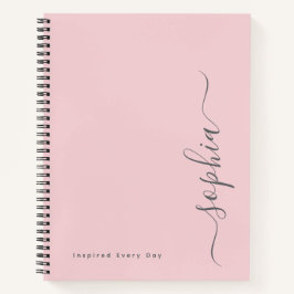 Personalisiertes minimalistisches rosa benutzerdef notizbuch